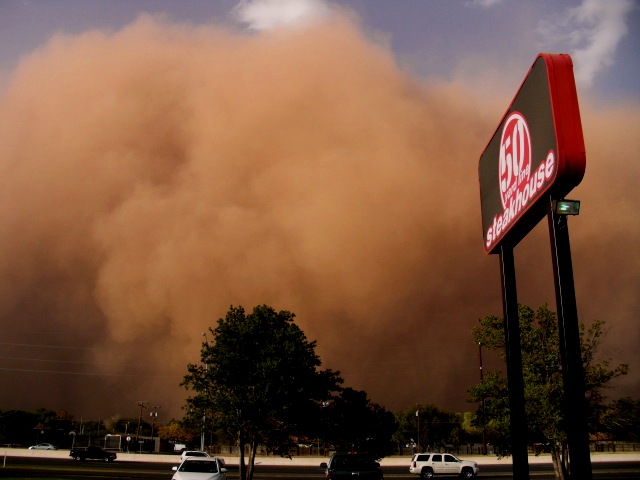 Wall of Dust Rolls over Lubbock, October, 2011 A reminder of the worst drought in 40 years.
